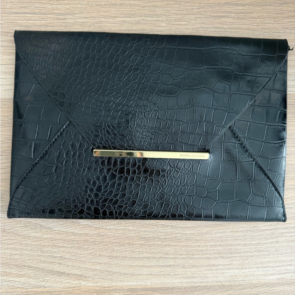 BCBG Black Crocodile Clutch